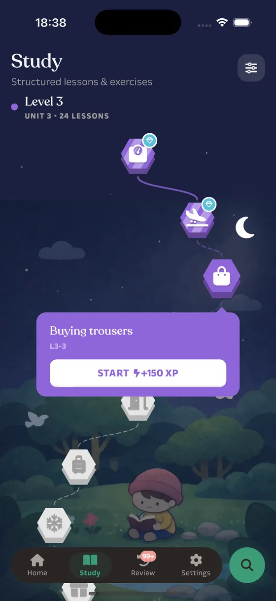 Hanyu study path with structured lessons